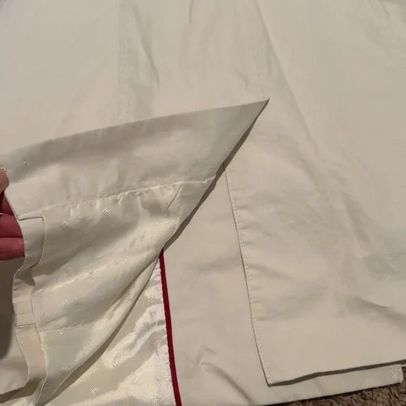 Banana Republic Classic Trench Coat Small Cream White Belted - Picture 13 of 14